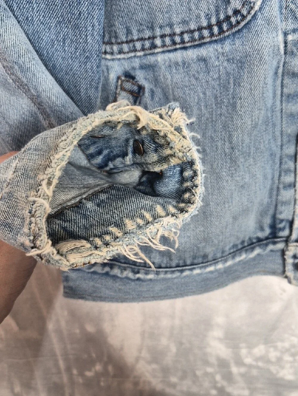 Vintage 80s Polo Ralph Lauren Made in USA Distressed Denim Jacket Medium
